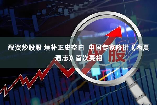 配资炒股股 填补正史空白  中国专家修撰《西夏通志》首次亮相
